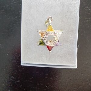 Multi-Color Star of David Pendant Charm